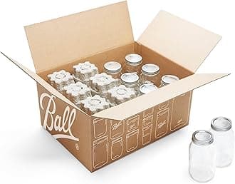 Ball Regular Mouth Quart (32oz) Canning Jars, 12 Pack, CLear