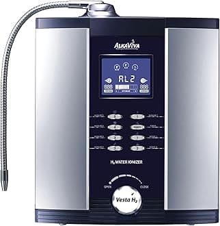 AlkaViva Vesta H2 Water Ionizer – 9-Plate Countertop Alkaline Water Machine – Hydrogen-Rich, UltraWater Filtration, pH Range 3.0–10.0+ (Two-Tone)