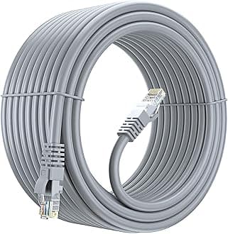 FEDUS Cat7 Ethernet Printer Cable Pure Bare Copper Double Shielded Outdoor & Indoor Lan Wire Heavy Duty High Speed Solid 24 AWG Network Cable 10Gbps, 600Mhz, Weatherproof S/FTP UV Resistant (1M)