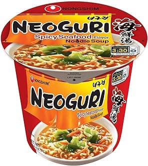 Ramen Noodles, Gourmet Instant Ramen cup, Premium Microwavable Noodle Soup, Neoguri Spicy Seafood, 2.64 Ounce (Pack of 6)