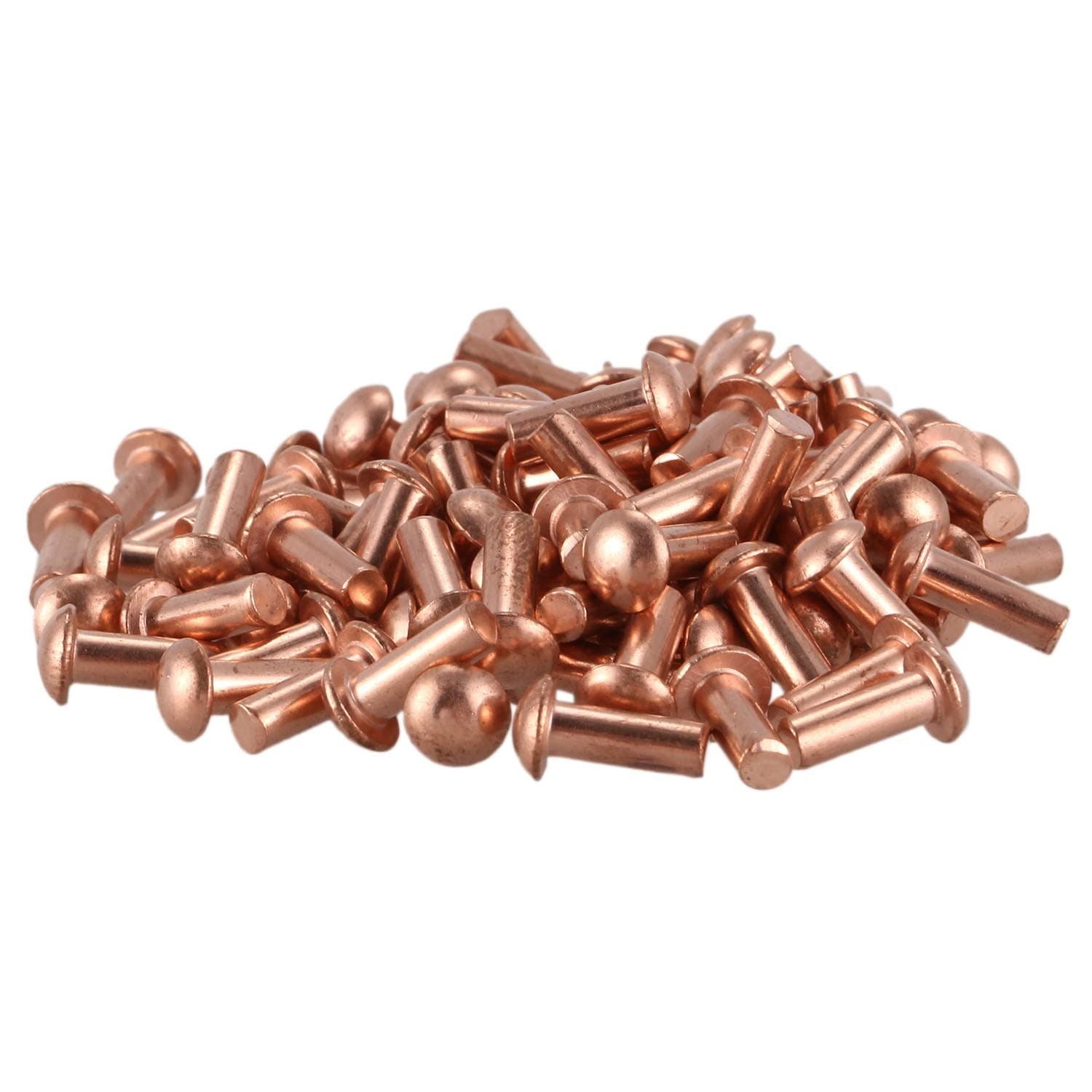 TOOGOO 100pcs 3 * 8mm round head solid copper rivets fasteners