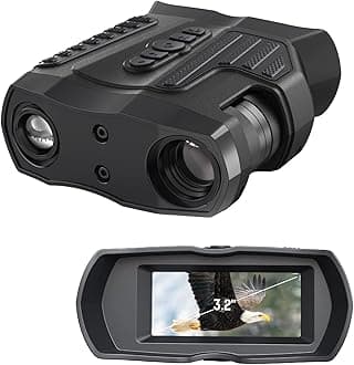 Night Vision Goggles: HISION 4K Binoculars with Camera for Day Night Thermal Wildlife Hunting & Shooting Military Tactical Infrared Scope 4000mAh 80X Magnification (Optical 10X & Digital 8X)