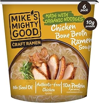 Mike's Mighty Good Ramen Chicken Soup - Chicken Noodle Soup - Instant Ramen Noodles Cups - Organic Non-GMO Instant Noodles - 1.6 Ounces - 6 Pack
