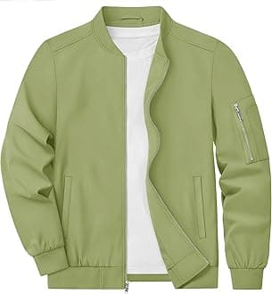 Mens Lightweight Jacket Casual Bomber Jackets Military Windbreaker with Multi Pockets