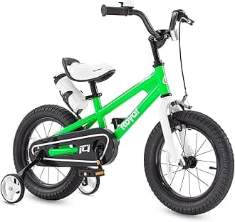 Royalbaby Kids Bike Boys Girls Freestyle Bicycle 12 14 16 Inch with Training Wheels, 16 18 20 with Kickstand Child's Bike, Blue Red White Pink Green Orange