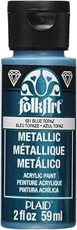 FolkArtFolkArt JA651 PAINT ACRYLIC METALLIC TOPAZ 2OZ, 2 Fl Oz (Pack of 1)