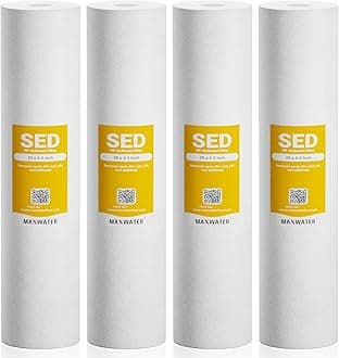 Max Water 1 Micron 20 x 4.5 Sediment Filter 20 inch Whole House BB Water Filteration System Replacement Compatible Cartridge DGD-5005-20, FP25B, AP810-6, FPMB5-20, P5-20, 155358-43, SDC-45-2005