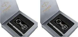 Parker Vector Gift Set Roller Ball Pen Logo Round Key Chain (Ink - Blue) (Pack of 2)