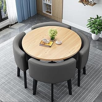PUMPIE Office Reception Room Club Table And Chair Set, Coffee Table And Chair Set, Space-Saving Small Meeting Room Table, For Home Living Room Balcony Cafe Break Room Office (Color : Dark gray)