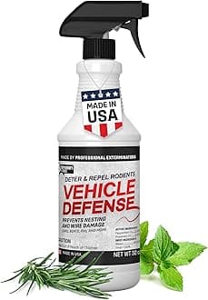Exterminators Choice Vehicle Defense Spray - 32 Ounce Peppermint Car Spray for Mice & Rats - Rat Protection for Car Engine - Anti Squirrel Solution for Vehicles & Trucks