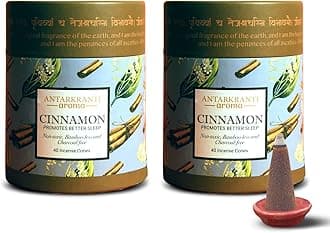 Sacred Life Dry Dhoop Cinnamon Cones | Pack of 2 | Contains- 80 Incense Cones | Burning Time 35 Minutes | Low Smoke Dhoop for Pooja | 100% Organic & Charcoal Free | Aromatherapy | Meditation | Yoga