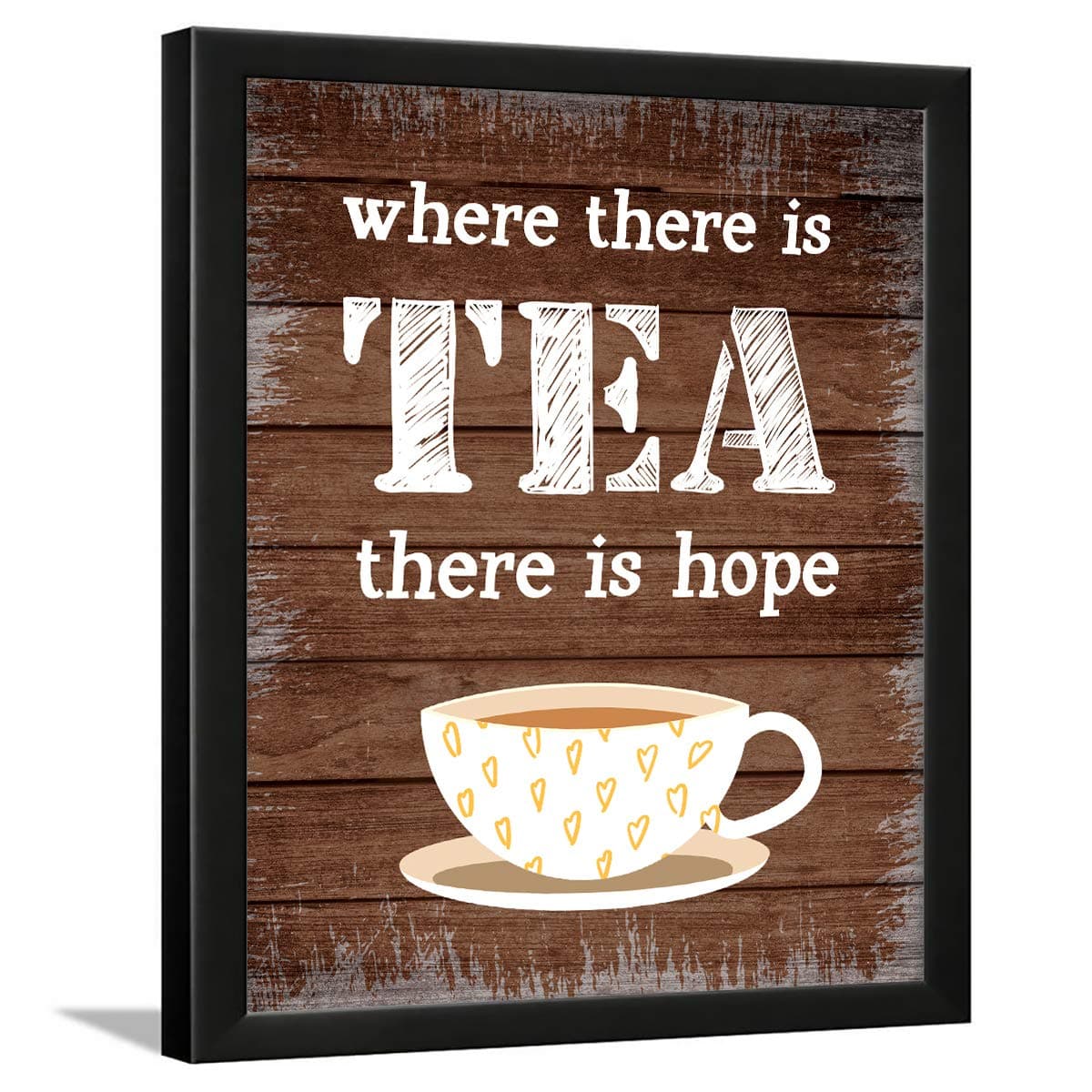 Chaka Chaundh – Tea Quotes Frames - Tea Quotes Wall Frames - Kitchen Quotes Frames - Tea Posters for Wall Framed - Tea Poster Framed - Dining Quotes Frame - (13.5 X 10.5 Inches) (Hope Vintage - Tea)