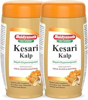 Kesari Kalp Royal Chyawanprash 1 Kg (Pack Of 2) – Enriched with Gold, Silver & Saffron, Packed with Cashew Nut, Pistachio, Almond & Raisins– Boosts Energy, Strength & Immunity