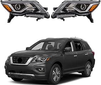 WFLNHB Driver and Passenger Side Headlight Assembly Replacement for Pathfinder Platinum S SL SV 2017-2020 Headlights Halogen w/DRL Projector