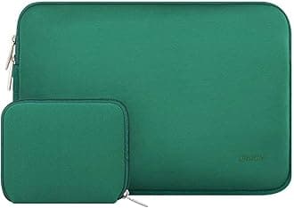 MOSISO Laptop Sleeve Compatible with MacBook Air/Pro, 13-13.3 inch Notebook, Compatible with MacBook Pro 14 inch M4 M3 M2 M1 Chip Pro Max 2024-2021, Neoprene Bag with Small Case, Peacock Green