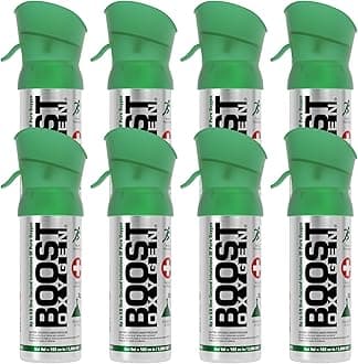 Pocket Size Natural 3L Canister | Respiratory Support for Aerobic Recovery, Altitude, Performance & Health (8 Pack)