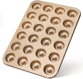 Webake Mini Donut Pan Non-stick 24-Cavity Small Donut Tray Heavy Gauge Bite Size Inch Doughnut Pans for Baking