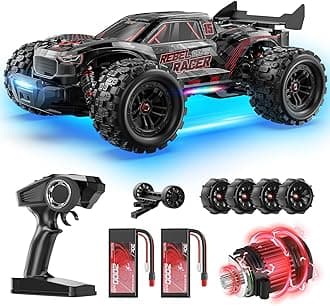 1:14 Fast Brushless RC Car for Adults, Max 46+ mph Off-Road Truck, 2 * 3S Lipo 4WD Waterproof, 7 Lighting Modes High Speed Remote Control, All Terrain Truggy for Snow, Sand & Mud