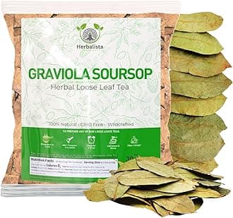 - Herbalista - Premium Whole Dried Graviola Soursop Leaf (4 oz | 350+ Leaves) | 100% Natural Hoja de Guanabana | Fresh, Wildcrafted, and Authentic | Makes 30+ Cups of Delicious Tea