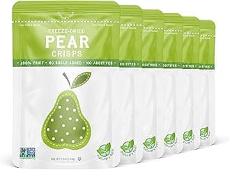 Nature’s Turn Freeze-Dried Pear Crisps – Healthy, Gluten-Free, Crispy & Delicious, Plant-Based Snack, Ideal for Cereal, Smoothies, School Lunches, & On-the-Go, Bags of 6 (1.2 oz Each)