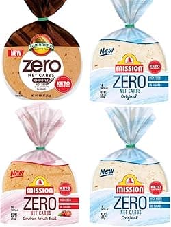 Mission Guerrero Zero Carb 0g Net Carbs - Keto Certified - 4.5" Street Taco - 14 Count, 8.89 oz. - Keto Friendly Low Carb Tortillas Variety Pack - 4 Packs