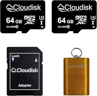 Micro SD Card 64GB U3 A2 Pack of 2 Flash Memory Card Micro SDXC with SD Adapter and Card Reader, C10, UHS-I (64GB)