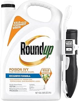 Roundup Poison Ivy Plus Tough Brush Killer₂ with Comfort Wand, Visible Results in Hours, 1 gal.