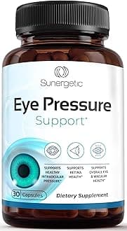 Sunergetic Premium Eye Pressure Support Supplement - Eye Pressure Supplement with Saffron, Lutein, Zeaxanthin, Bilberry & Pine Bark - Supports Ocular Health & Overall Vision - 30 Count