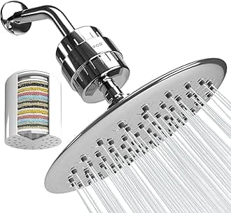 SparkPod Luxury Filtered Shower Head Set 23 Stage Shower Filter - Reduces Chlorine and Heavy Metals - High Pressure Showerhead Filter (9.5" Round, Luxury Polished Chrome)