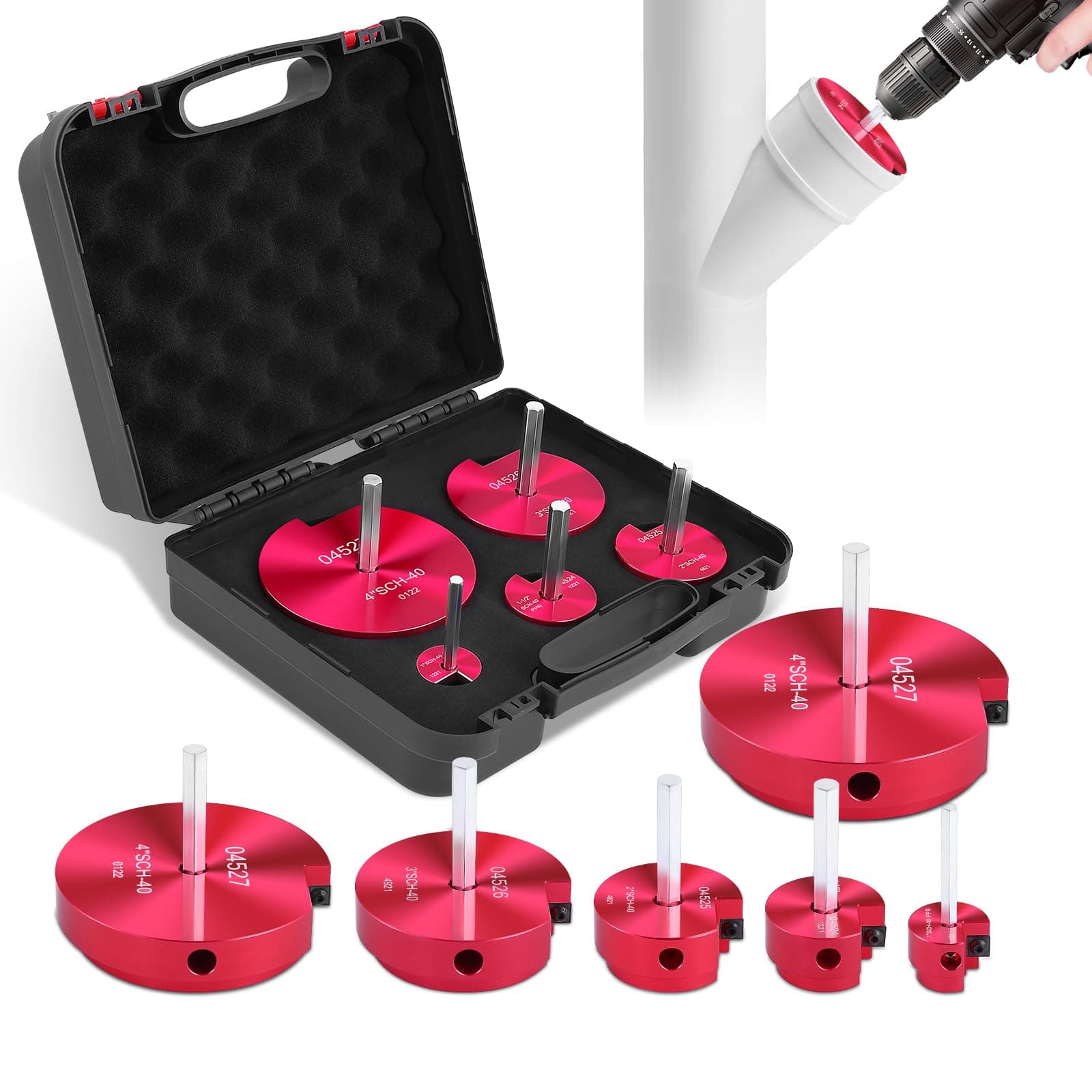 04529 for PPRK6 Plastic Pipe Fitting Reamer 4 piece