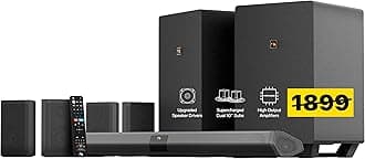 Nakamichi Shockwafe Ultra 9.2.4 Channel Soundbar System with Dolby Atmos/DTS:X, Dual 10" Subwoofers, 4 Rear Surround Speakers, 1300 Watts Max Output Power