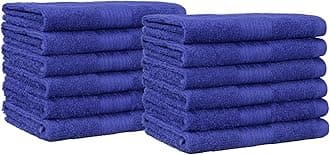 Amazon Basics Cotton Washcloths for Face, Soft, Absorbent, 12-Pack, Navy Blue, 12 Inch x 12 Inch