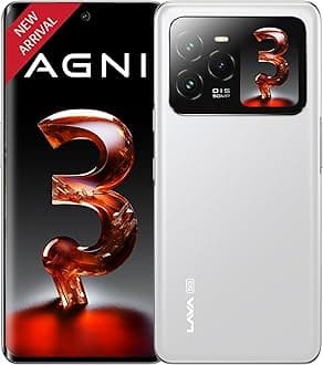 Agni 3 5G (Pristine Glass, 8GB+256GB) | India's 1st Dual AMOLED | 1.5K Curved Display | Dimensity 7300X | 50MP Triple AI Telephoto Camera | 66W Fast Charge | with Charging Adapter