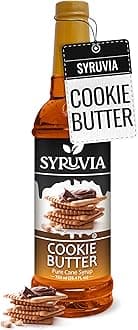 Syruvia Coffee Syrup, Cookie Butter Flavored Syrup for Drinks, Lattes, and Desserts – 25.4 fl oz