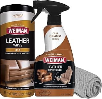 Weiman Leather Cleaner & Conditioner Care Kit | Restores Leather Surfaces | Ultra Violet Protectants Help Prevent Cracking