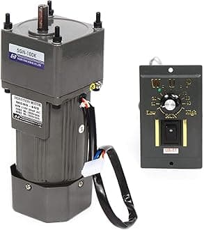 Variable Speed Gear Reduction Motor, 110V AC Gear Motor Single-Phase High Torque Electric Gear Reducer Motor with Speed Controller 0-13.5RPM 90W 100K(Reduction Ratio 1:100)
