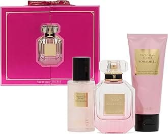 Victoria's Secret Bombshell 3 Piece Luxe Fragrance Gift Set: 1.7 oz. Eau de Parfum, Travel Lotion & Shimmer Mist
