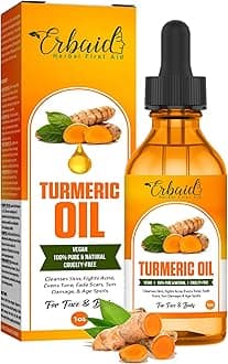 Turmeric Oil – Dark Spot Facial Serum for Face & Body – Natural Skin Brightening Serum & Hyperpigmentation Treatment – Turmeric Glow Serum Cleanses, Fights Acne, Evens Tone, Scars – for All Skin Types