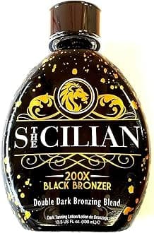 The Sicilian 200X Double Dark Black Bronzer Tanning Lotion 13.5 oz