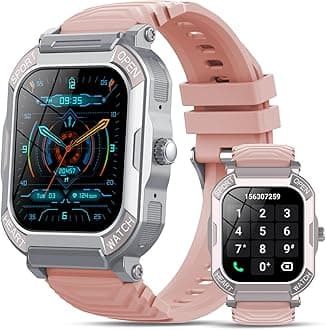 Smart Watch for Men Women, 1.85" Smartwatch Answer/Make Calls, 113 Sports Modes Fitness Watch, Heart Rate Sleep Monitor, Step Counter, IP68 Waterproof Watches Fitness Tracker for Android iOS, Pink