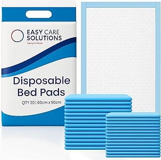 20 x Easy Care Solutions 60 x 90 cm | Disposable Incontinence Bed Pads, Underpads, Bed Mats, Mattress Protectors, Incontinence Pads, Waterproof Bed Sheets for Babies, Children & Adults | 1 Pack of 20