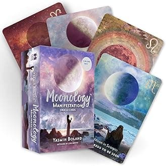 AYME Tarot Cards 44 Pieces Moonology Manifestation Oracle Tarot Card Game Decks Traditional Standard Tarot Deck Fortune Telling Game Divination Tools For Beginners (Style 10)