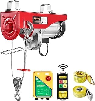 VEVOR - Electric Lift, 2000lbs Lifting Capacity, 1600W 110V Electric Steel Wire Winch with Wireless Remote Control, 40 Single Cable Lift Height