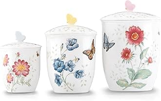 Lenox Butterfly Meadow 3-Piece Canister Set, 6.60 LB, Multi