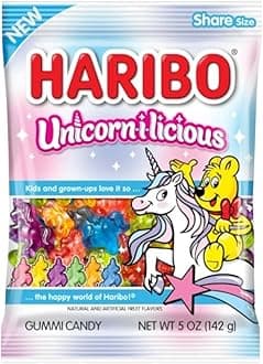 Haribo Unicorn-i-licious Gummy Candy, Share Size, 142 g