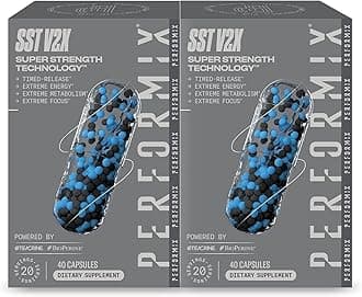 PERFORMIX - SST V2X - Pre Workout - 300 mg Caffeine - Energy Supplements - No Crash - Nootropic - Timed-Release for All Day Focus, Mood & Energy Boost - Men & Women - 80 Capsules