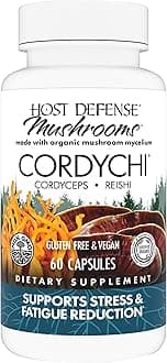 CordyChi Capsules - Energy & Immune Support Supplement - Cordyceps & Reishi Mushroom Supplement for Relaxation & Respiratory Support - Aids Against Tiredness - 60 Capsules (30 Servings)*