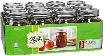 Ball Pint Mason Jars, 16oz, Set of 12