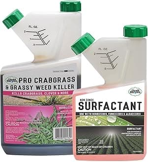 Pro Crabgrass & Grassy Weed Killer 32 Ounces- 18.92% Quinclorac | Concentrated Non-Ionic Surfactant 16 Ounces