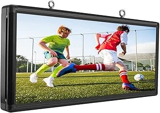 P6 Outdoor LED Business Sign 40"x18" - WiFi Programmable Scrolling Message Board with High Brightness, IP65 Waterproof Commercial Display for Store Front, Supports Text, Image, Video